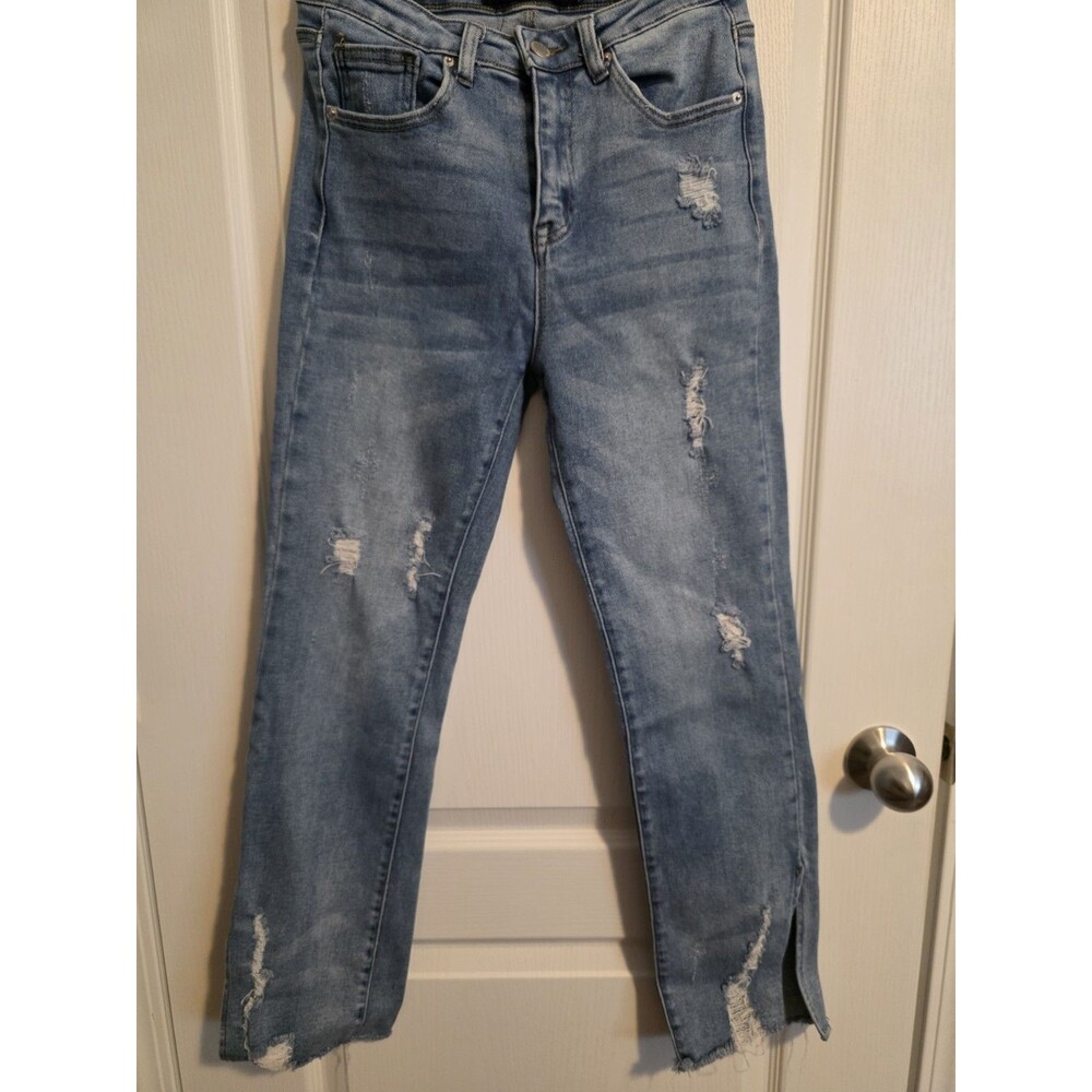 Risen Los Angeles High Waisted Distressed Slit Ankle Jeans 3/26   (275)